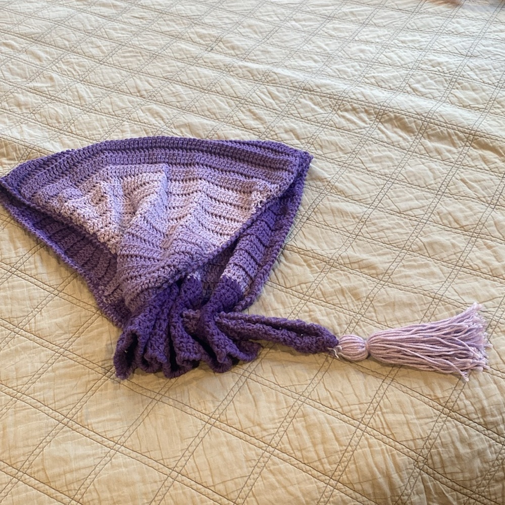 Homemade Purple Ombré Unique Knit Scarf - Picture 4 of 5